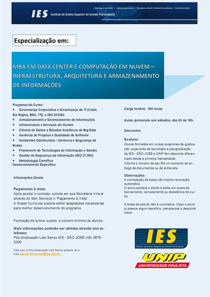 CMBA em Data Center e Computação em Nuvem